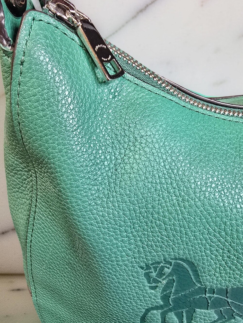 Coach Jes Leather Hobo Bag Mint Green Horse & Carriage-F72702 - Picture 3 of 14